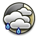 Mostly cloudy Chance drizzle